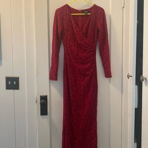 Ralph Lauren Evening dress size 2 red with sequins